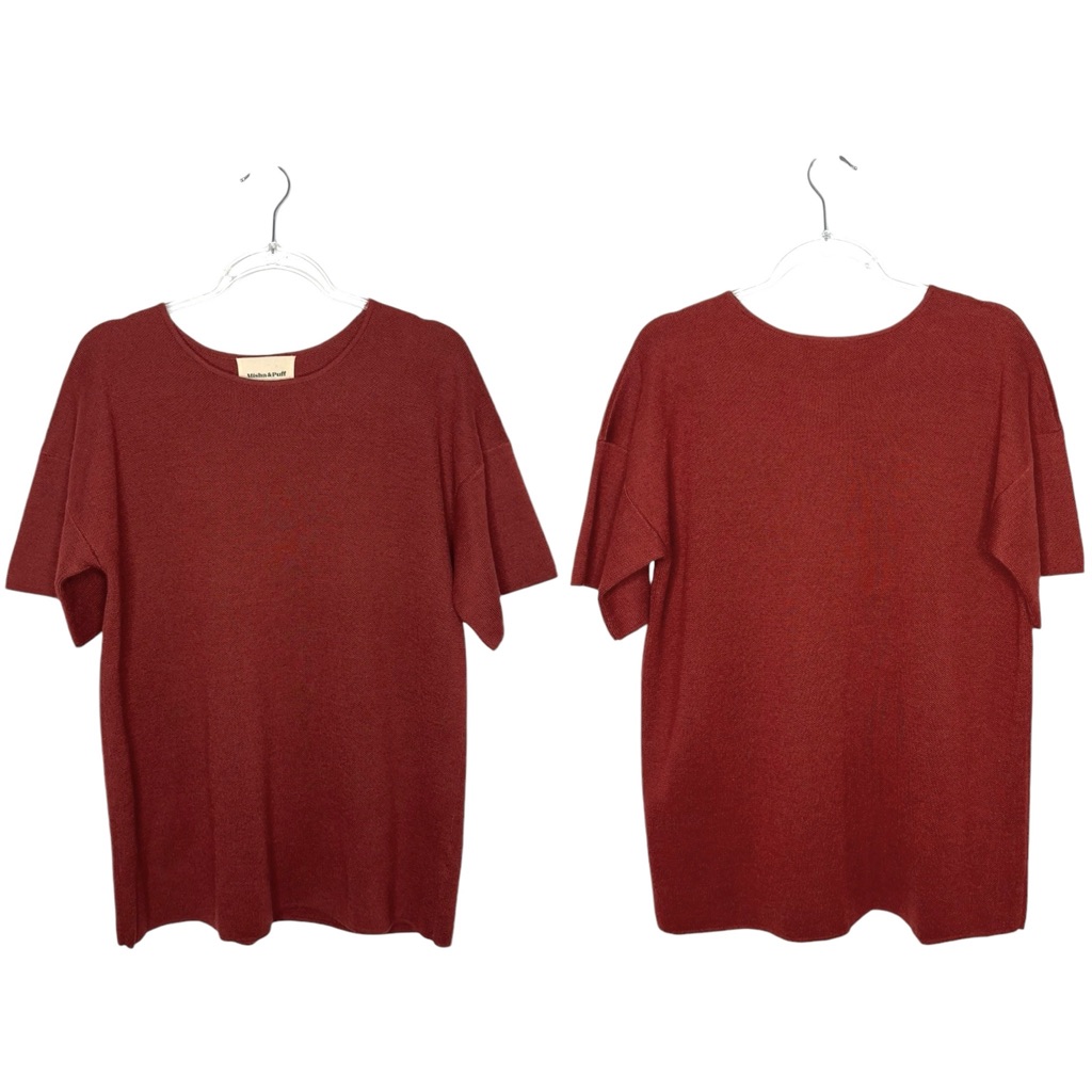 Misha & Puff | Adult Merino T-Shirt Fig Burgundy Small